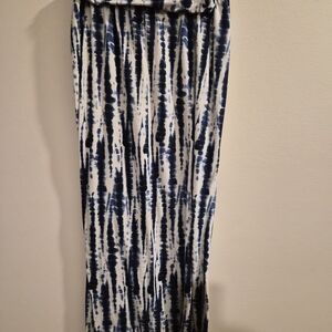 Joe Benbasset Navy and White Tie-Dye Maxi Skirt